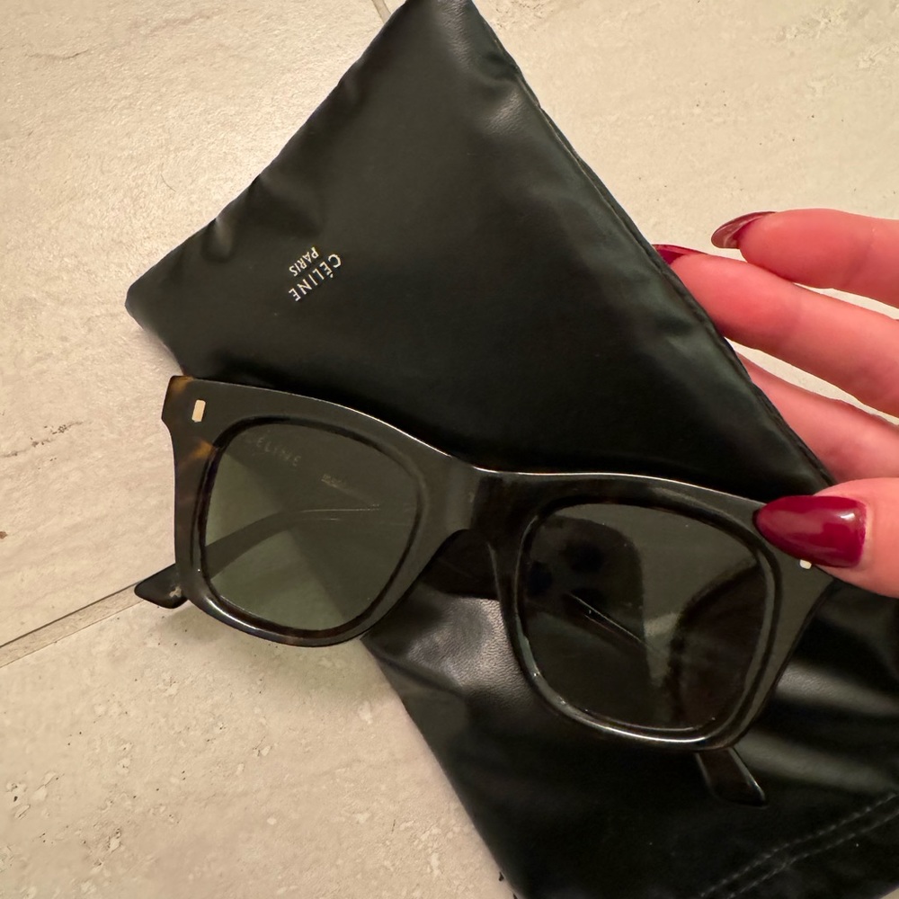 Celine Black Tortoiseshell Square Sunglasses